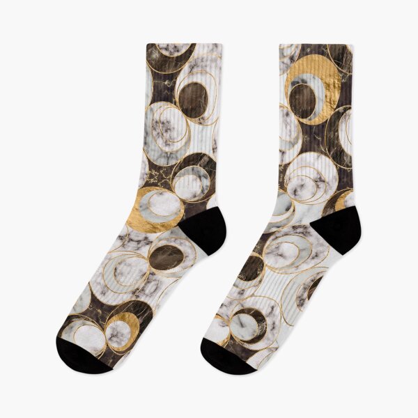 Item preview, Geometric Pattern - White and Black Marble and Gold designed and sold by k9printart.