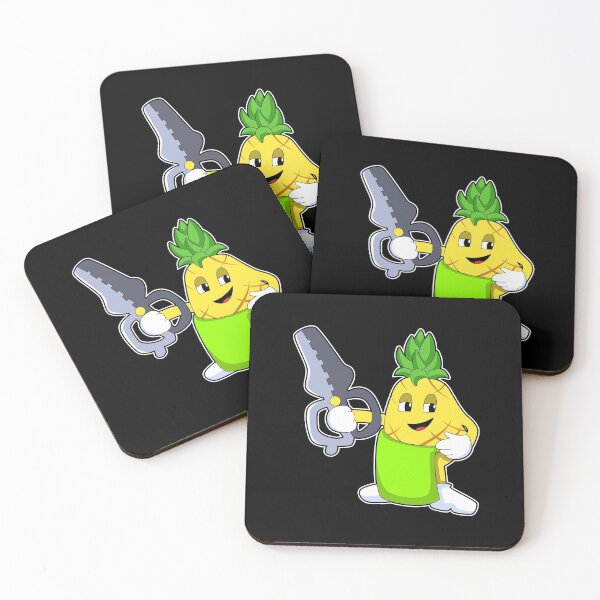 Item preview, Pineapple as Hairdresser with Scissors & Razor designed and sold by Snabdesign84.