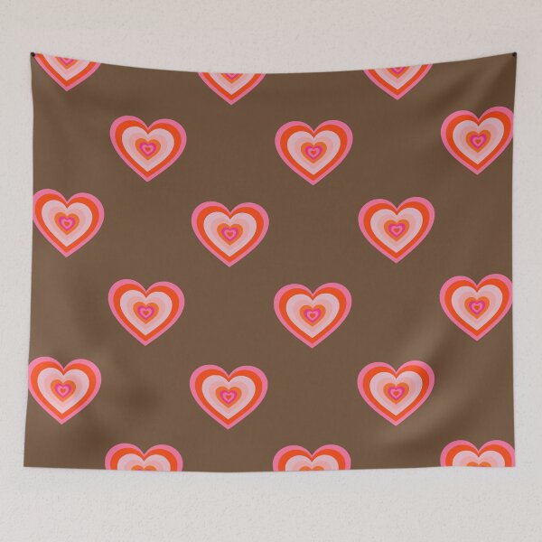 Item preview, Cute Psychedelic Beating Hearts Pattern On Brown  designed and sold by cadinera.