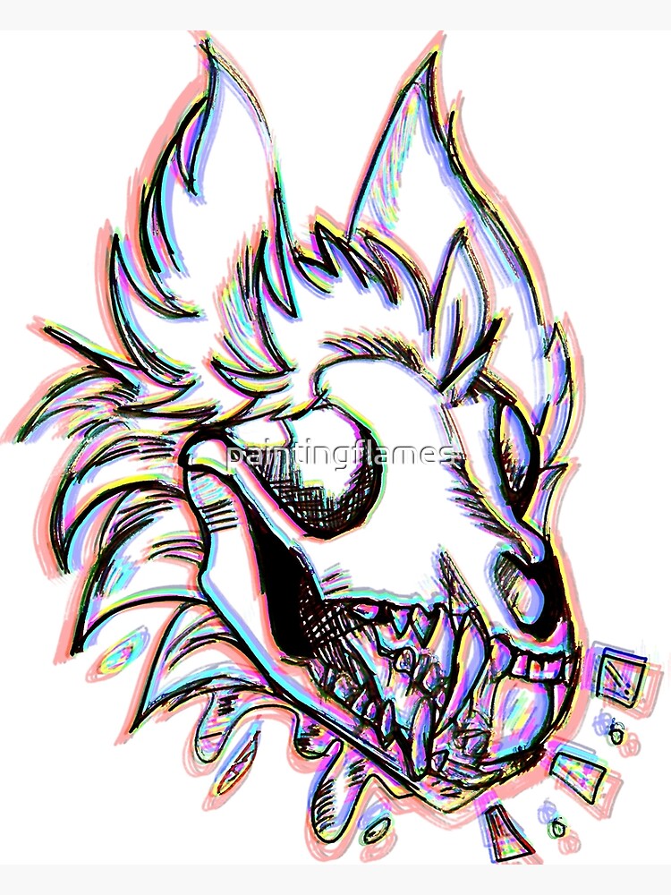 "Trippy furry skulldog " Poster for Sale by paintingflames | Redbubble
