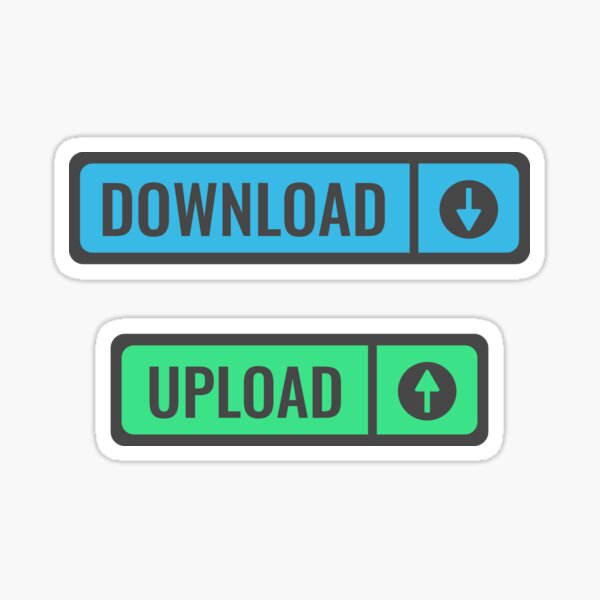 "Download and upload sticker" Sticker for Sale by Graphicore Redbubble