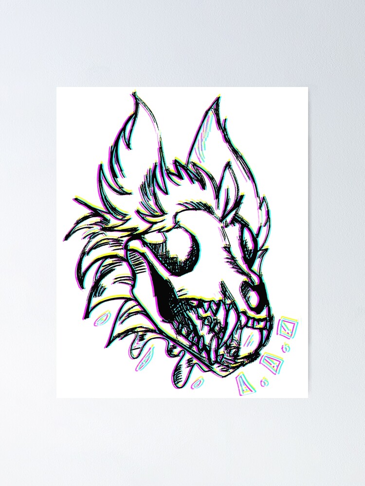 "RGB trippy skulldog furry" Poster for Sale by paintingflames | Redbubble
