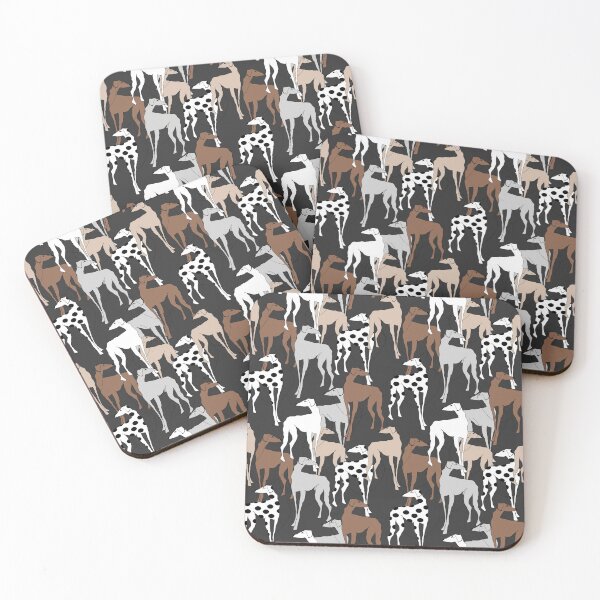 Item preview, Skinny Dogs (Black Background Minimal Dog Décor) designed and sold by MindCereal.