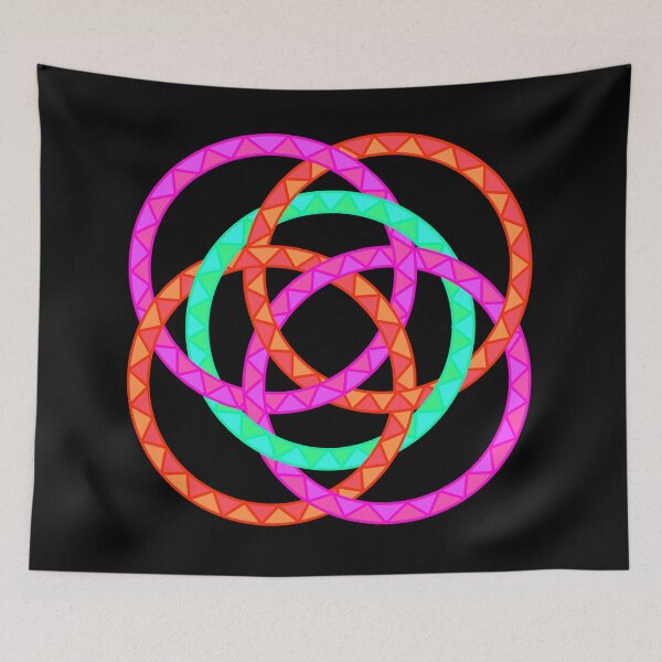 Item preview, Neon Woven Rings- Five Interlocking Rings Pattern (Variant Two) designed and sold by nathanielmeeart.