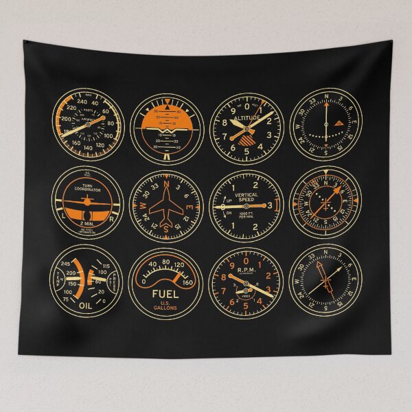 Item preview, Aircraft Flight Instruments - Portrait Black designed and sold by VoodooCircus.