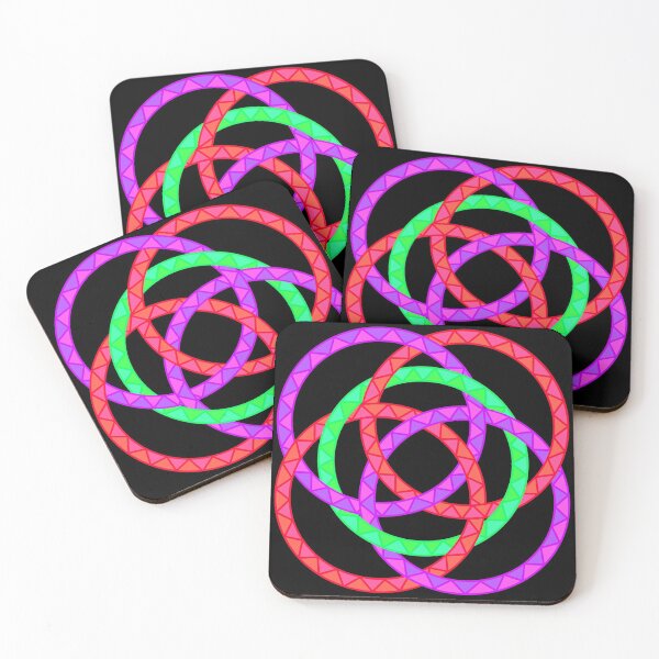Item preview, Neon Woven Rings- Five Interlocking Rings Pattern (Variant Three) designed and sold by nathanielmeeart.