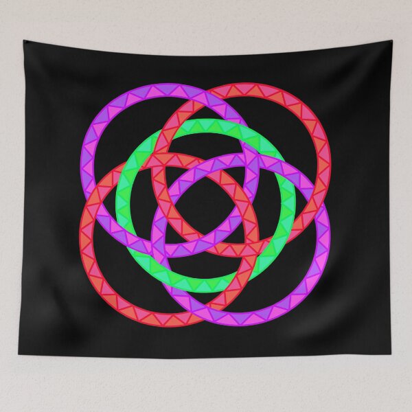 Item preview, Neon Woven Rings- Five Interlocking Rings Pattern (Variant Three) designed and sold by nathanielmeeart.