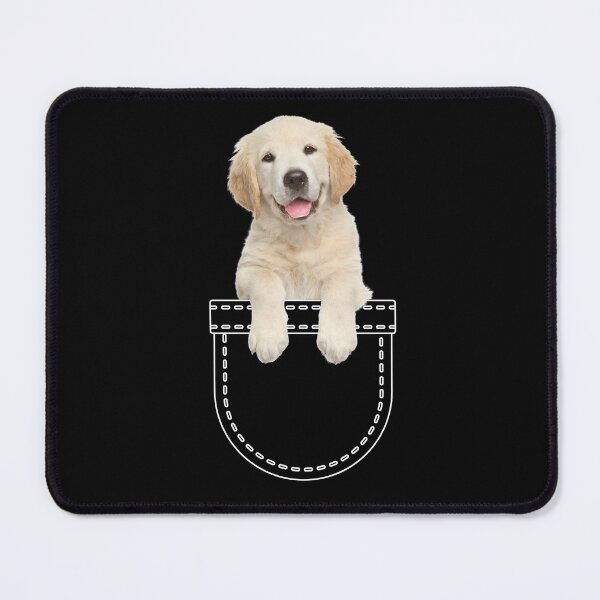 Item preview, Puppy in a pocket. Golden retriever puppy in a pocket. Funny, cute photo and line drawing pocket designed and sold by JellyBeenzz.