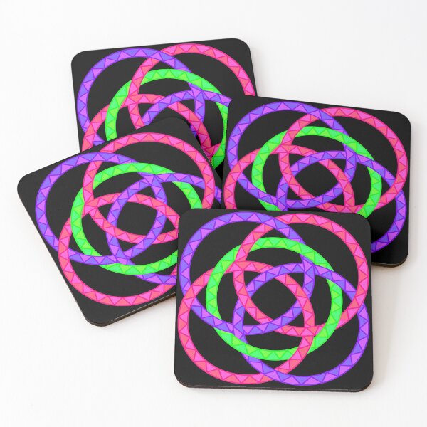 Item preview, Neon Woven Rings- Five Interlocking Rings Pattern (Variant Four) designed and sold by nathanielmeeart.