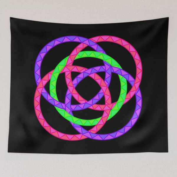 Item preview, Neon Woven Rings- Five Interlocking Rings Pattern (Variant Four) designed and sold by nathanielmeeart.