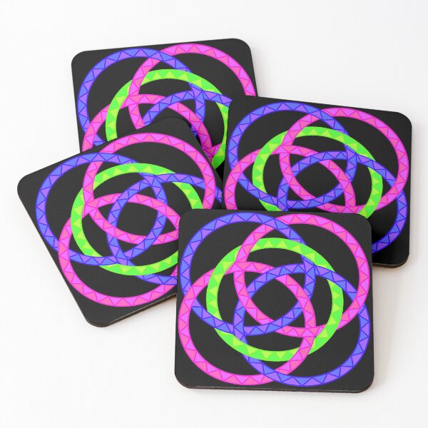 Item preview, Neon Woven Rings- Five Interlocking Rings Pattern (Variant Five) designed and sold by nathanielmeeart.