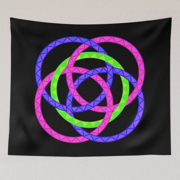 Item preview, Neon Woven Rings- Five Interlocking Rings Pattern (Variant Five) designed and sold by nathanielmeeart.