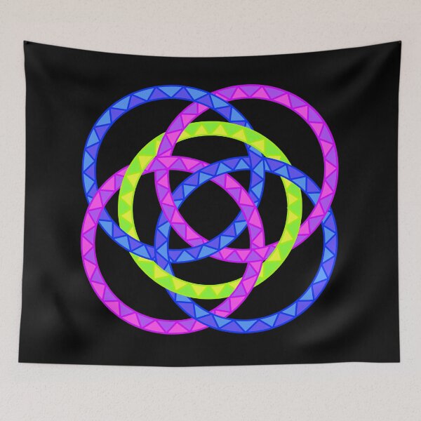 Item preview, Neon Woven Rings- Five Interlocking Rings Pattern (Variant Six) designed and sold by nathanielmeeart.