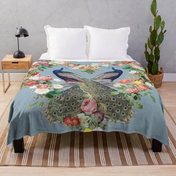 Item preview, Indian Peacock, Peafowl Surrounded By Beautiful Flowers Heart Shape designed and sold by TrulyEpoque.