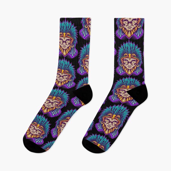 Artikelvorschau, Frohes Halloween aztekischer indisch-amerikanischer Krieger entworfen und verkauft von AEGMEDIA.