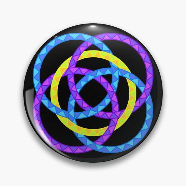 Artikelvorschau, Neon Woven Rings - Fünf ineinandergreifende Ringe (Variante Sieben) entworfen und verkauft von nathanielmeeart.