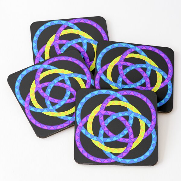 Item preview, Neon Woven Rings- Five Interlocking Rings Pattern (Variant Seven) designed and sold by nathanielmeeart.