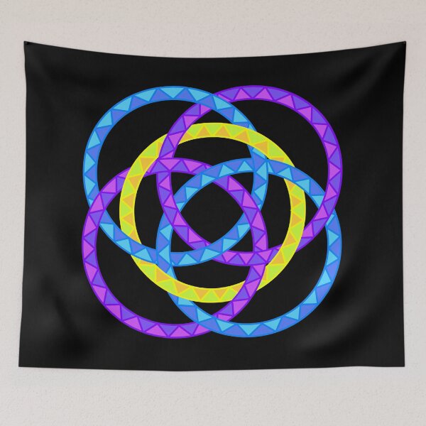 Item preview, Neon Woven Rings- Five Interlocking Rings Pattern (Variant Seven) designed and sold by nathanielmeeart.