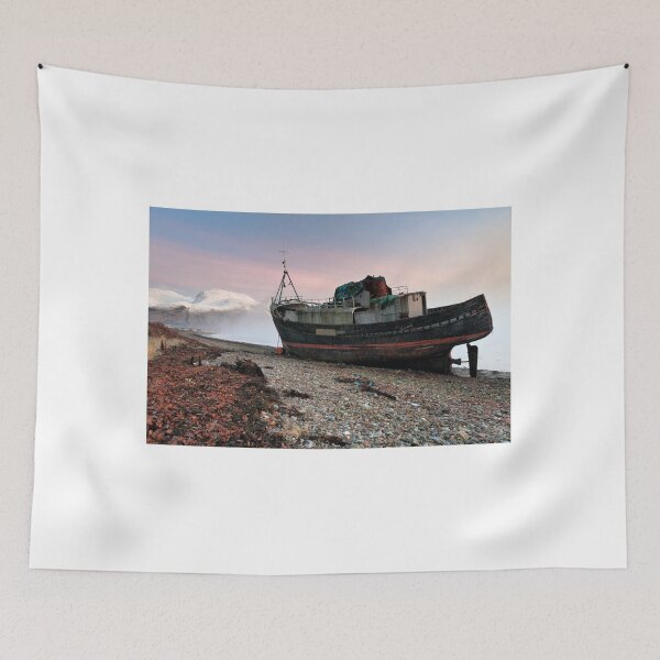 Item preview, Loch Linnhe Misty Boat Sunset designed and sold by Grant Glendinning.