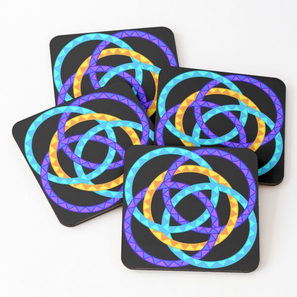 Item preview, Neon Woven Rings- Five Interlocking Rings Pattern (Variant Eight) designed and sold by nathanielmeeart.