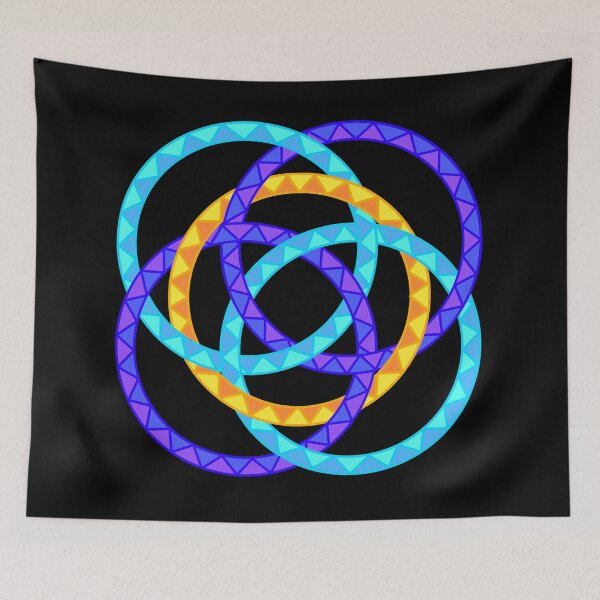 Item preview, Neon Woven Rings- Five Interlocking Rings Pattern (Variant Eight) designed and sold by nathanielmeeart.