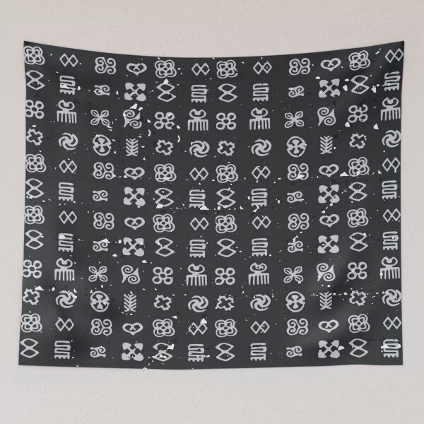 Item preview, West African Ghana Adinkra Symbol Art Textile Pattern Black designed and sold by BlackArt Cafe.