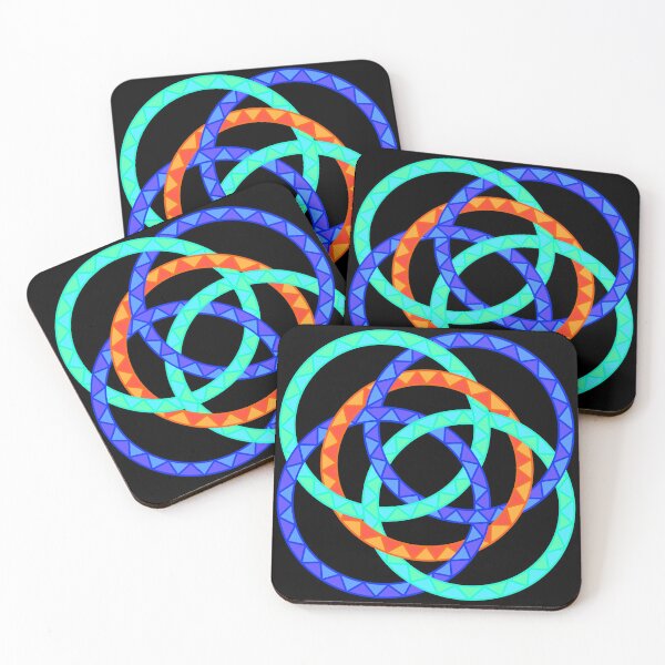 Item preview, Neon Woven Rings- Five Interlocking Rings Pattern (Variant Nine) designed and sold by nathanielmeeart.