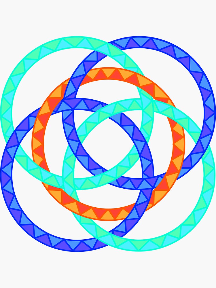 "Neon Woven Rings Five Interlocking Rings Pattern (Variant Nine