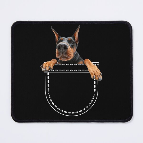 Item preview, Puppy in a pocket. Doberman Pinscher puppy in a pocket. Funny, cute photo and line drawing pocket designed and sold by JellyBeenzz.