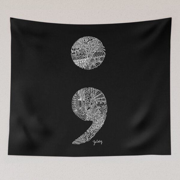 Item preview, Patterned Semicolon #2 in white designed and sold by LegendOfZeldy.