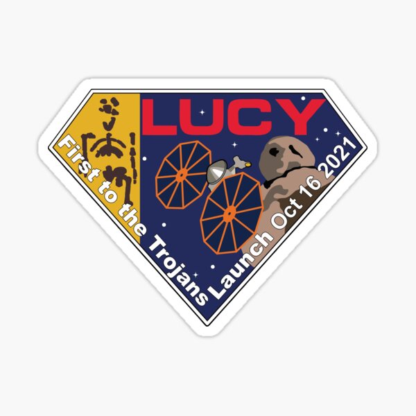 Item preview, NASA Lucy logo launch date 16 Oct 2021 Trojan asteroids designed and sold by SolidEarthArt.