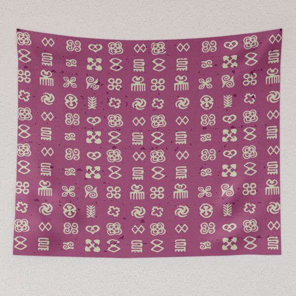 Item preview, West Africa Ghana Adinkra Textile Art Pattern Wine  designed and sold by BlackArt Cafe.