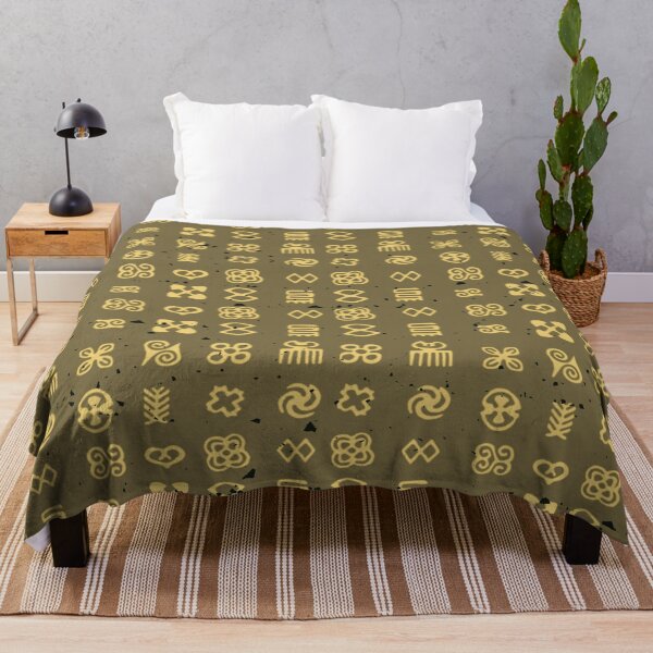 Item preview, Ghana West Africa Adinkra Textile Art Pattern Beige designed and sold by BlackArt Cafe.