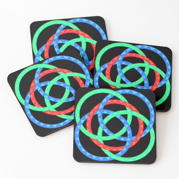 Item preview, Neon Woven Rings- Five Interlocking Rings Pattern (Variant Ten) designed and sold by nathanielmeeart.