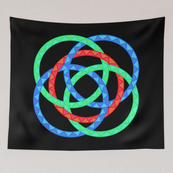 Item preview, Neon Woven Rings- Five Interlocking Rings Pattern (Variant Ten) designed and sold by nathanielmeeart.