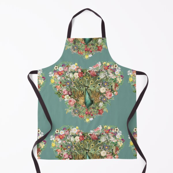 Item preview, Vintage Indian Peafowl Surrounded By Beautiful Flowers Heart Shape designed and sold by TrulyEpoque.