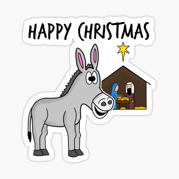 Artikel-Vorschau von Weihnachten Esel Krippenlieder Christian Church Humor, designt und verkauft von doodlerob.
