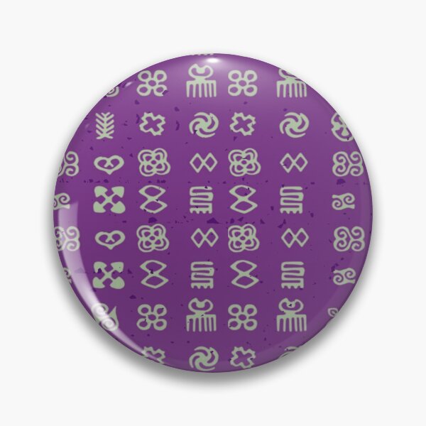 Artikelvorschau, Adinkra Westafrikanisches Ghana Textilkunstmuster Lila entworfen und verkauft von BlackArt Cafe.