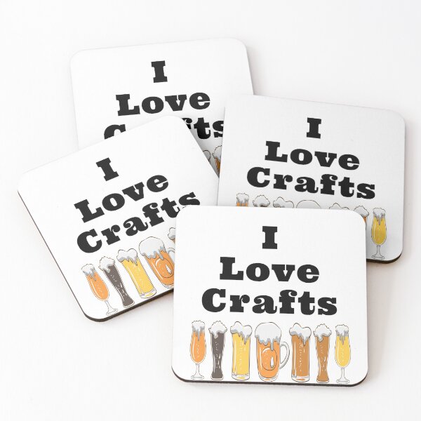Item preview, I Love Crafts with Frothy Beer Glasses Design designed and sold by Craftynistia.