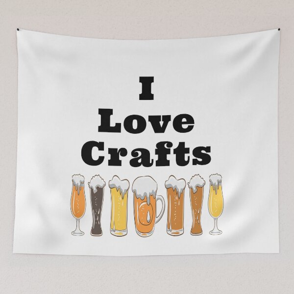 Item preview, I Love Crafts with Frothy Beer Glasses Design designed and sold by Craftynistia.