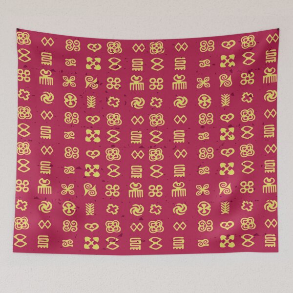 Item preview, Ghana West Africa Adinkra Symbol Textile Art Pattern Red designed and sold by BlackArt Cafe.