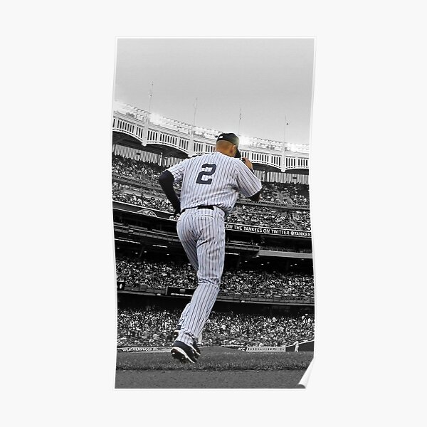 Derek Jeter #2 New York Yankees Printed Baseball Jersey White Black