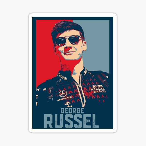 George Russell lächelt Sticker
