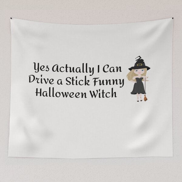 Item preview, Womens Why Yes Actually I Can Drive a Stick Funny Halloween Witch designed and sold by Soukainadesign.