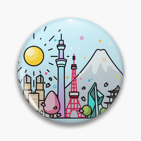 Item preview, Kawaii Tokyo Skyline Cityscape Vector Art by CoconuTacha designed and sold by tachadesigns.