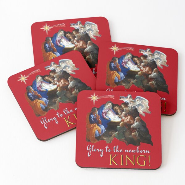Item preview, Glory to the Newborn King Nativity Scene Religious Christmas (red) designed and sold by Brasilia.