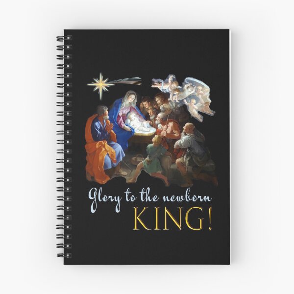 Artikelvorschau, Ehre dem neugeborenen König Krippe Religiöse Weihnachten (schwarz) entworfen und verkauft von Brasilia.