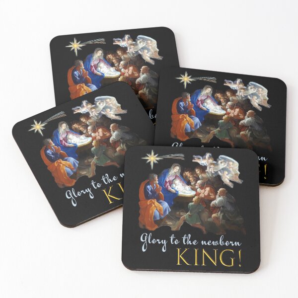 Item preview, Glory to the Newborn King Nativity Scene Religious Christmas (black) designed and sold by Brasilia.