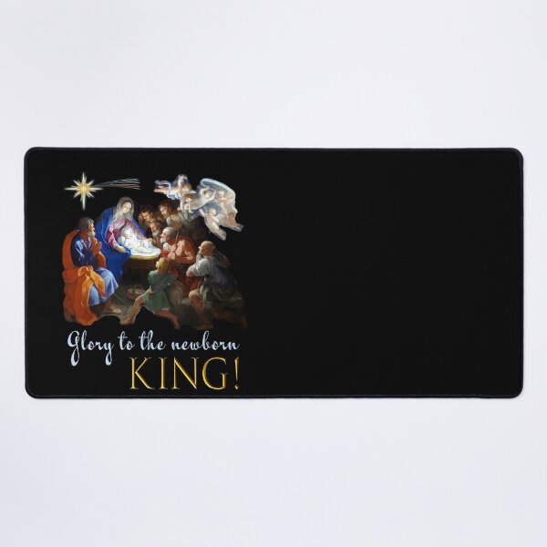 Item preview, Glory to the Newborn King Nativity Scene Religious Christmas (black) designed and sold by Brasilia.