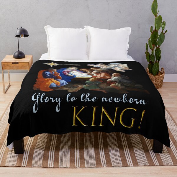 Item preview, Glory to the Newborn King Nativity Scene Religious Christmas (black) designed and sold by Brasilia.